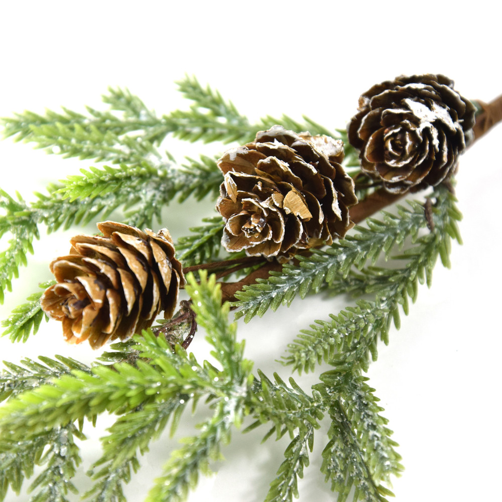 Spruce twig with cones - 25 cm