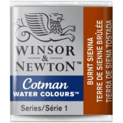 Cotman watercolor paint - Winsor & Newton - Burnt Sienna, half pan