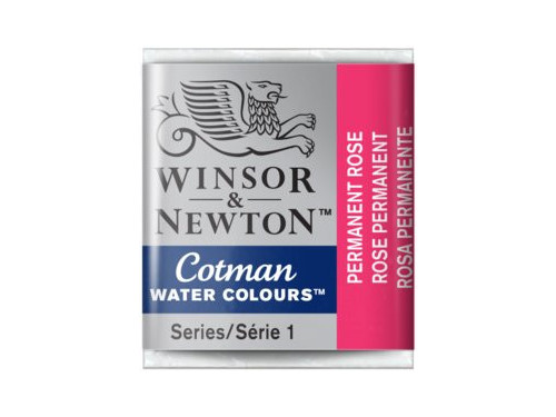 Cotman watercolor paint - Winsor & Newton - Permanent Rose, half pan