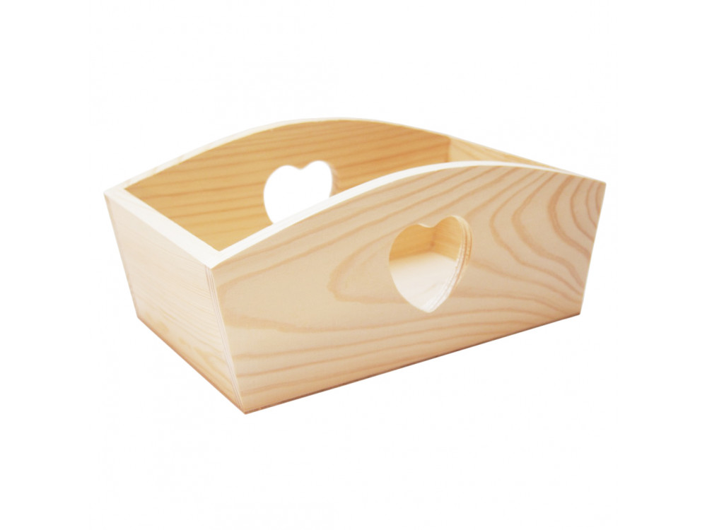 Wooden Container with Heart - Big