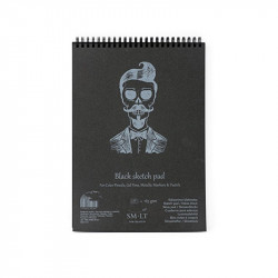 Sketch pad A5 - SM-LT - black, 165 g, 20 sheets