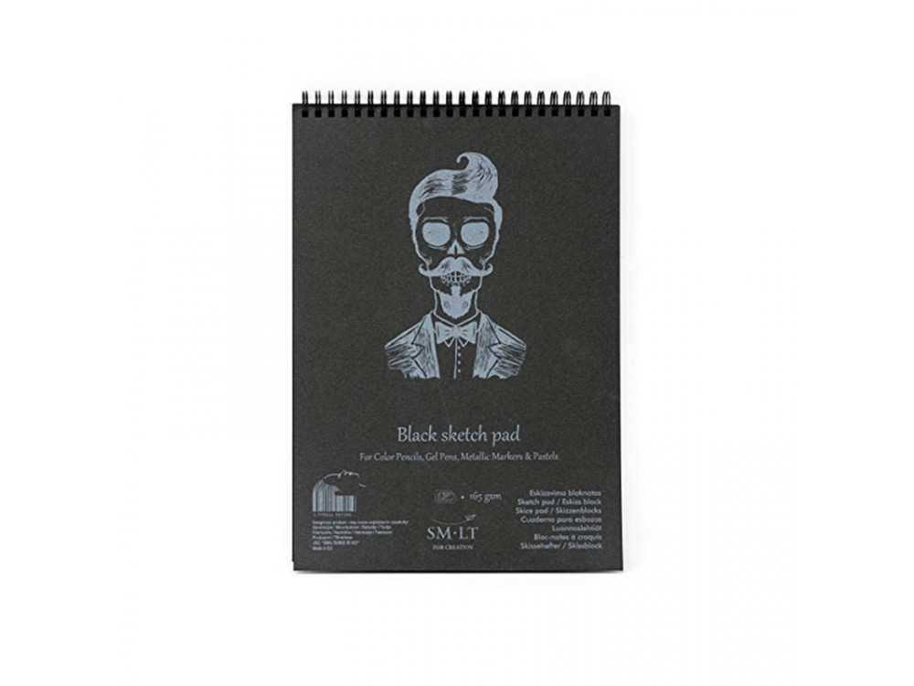 Sketch pad A5 - SM-LT - black, 165 g, 20 sheets
