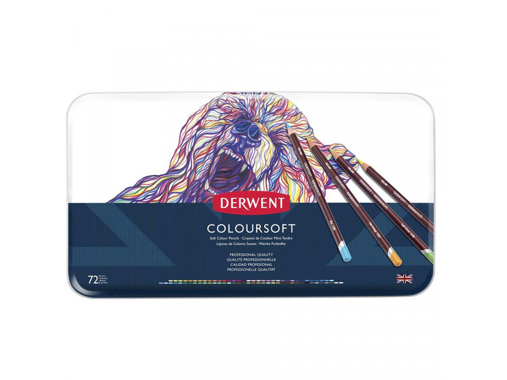 Coloursoft pencils set in metal tin - Derwent - 72 colors