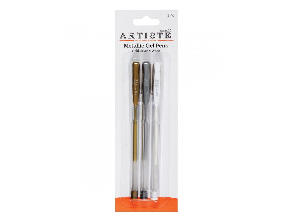 Długopisy metaliczne, żelowe Artiste - doCrafts - 3 szt.