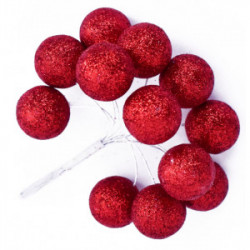 Glitter baubles on wires -...