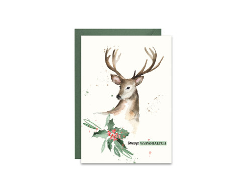 Greeting card A6 - Paperwords - Christmas deer