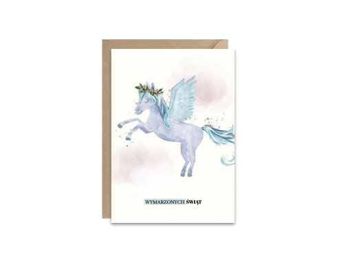Greeting card A6 - Paperwords - Winter pegasus
