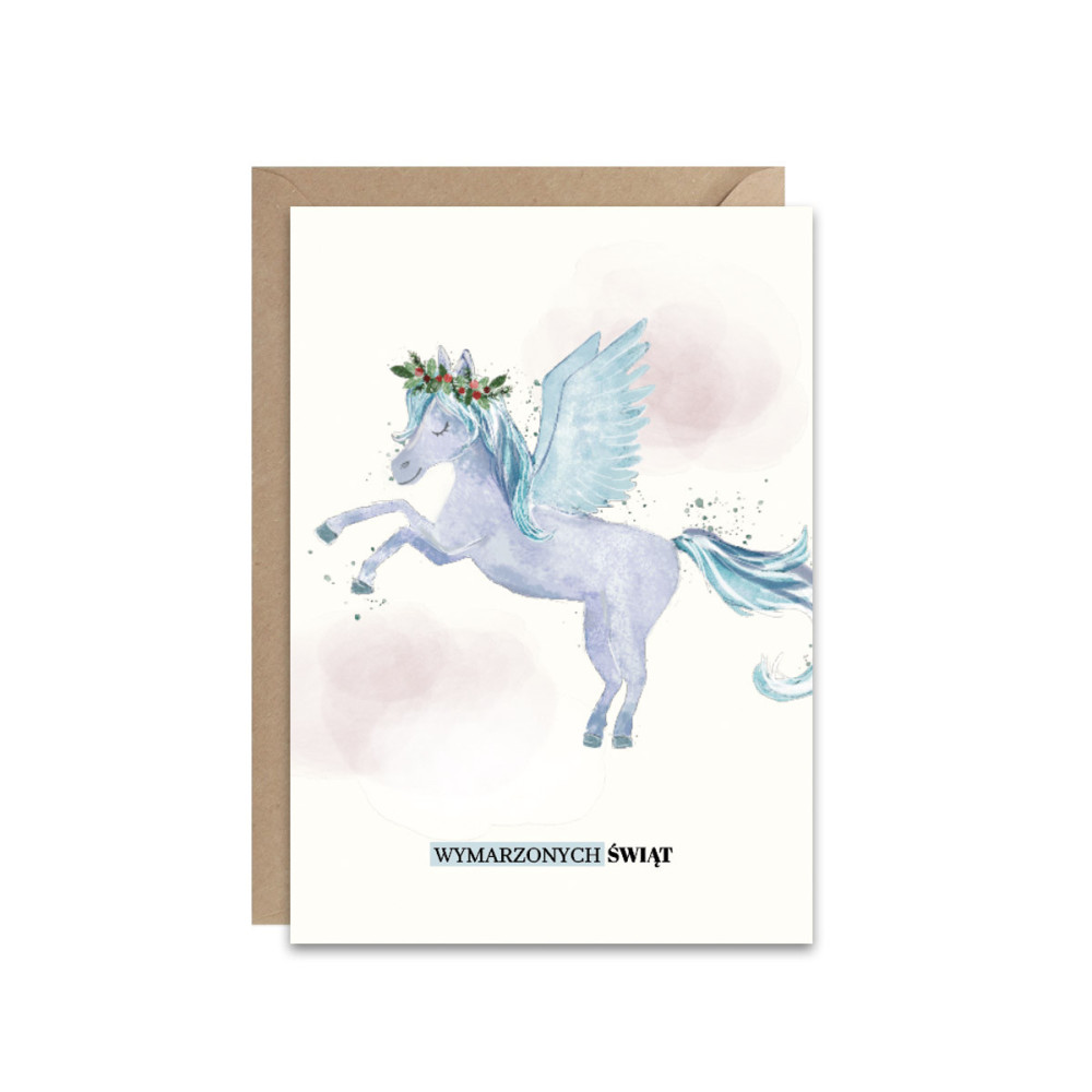 Greeting card A6 - Paperwords - Winter pegasus