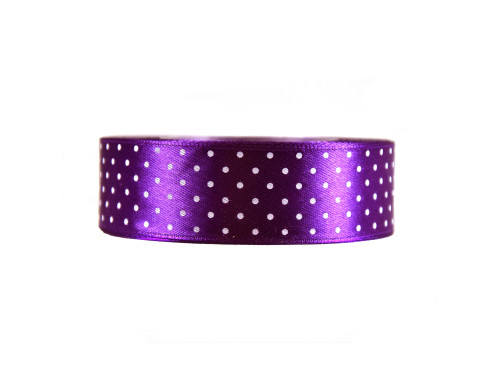 Polka Dot Ribbon - violet, 25 mm x 22 m