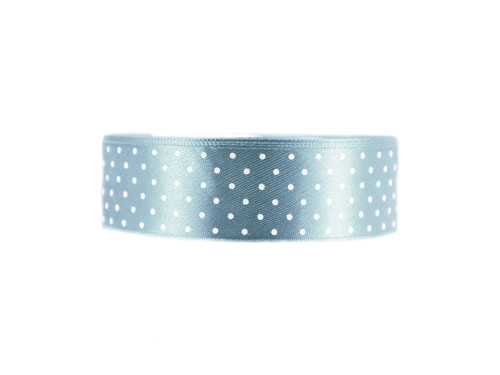 Polka Dot Ribbon - light blue, 25 mm x 22 m