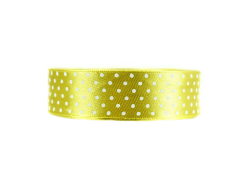 Polka Dot Ribbon - light olive green, 25 mm x 22 m