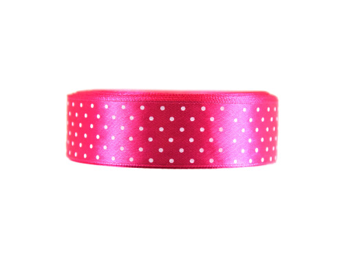 Polka Dot Ribbon - fuchsia, 25 mm x 22 m