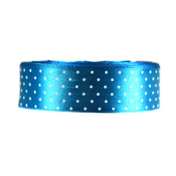 Polka Dot Ribbon - blue, 25 mm x 22 m