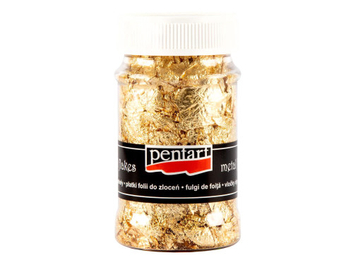 Decor foil in flakes - Pentart - gold, 100 ml