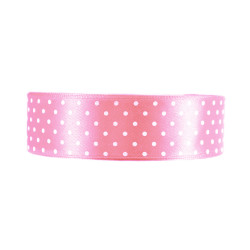 Polka Dot Ribbon - light pink, 25 mm x 22 m