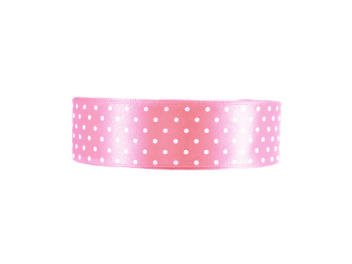 Polka Dot Ribbon - light pink, 25 mm x 22 m