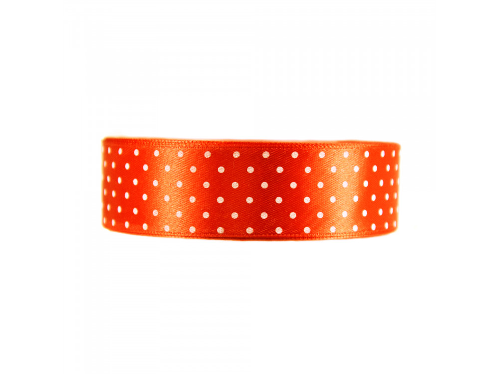 Polka Dot Ribbon - orange, 25 mm x 22 m