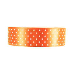 Polka Dot Ribbon - light orange, 25 mm x 22 m