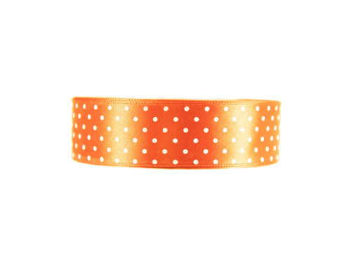 Polka Dot Ribbon - light orange, 25 mm x 22 m