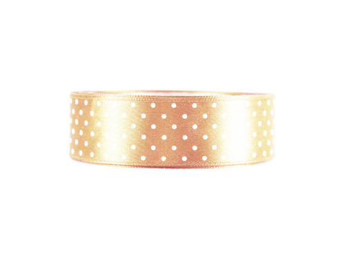 Polka Dot Ribbon - cream, 25 mm x 22 m