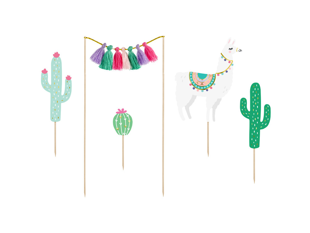 Cake toppers Lama - 5 pcs.