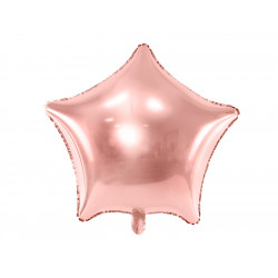 Balon foliowy Gwiazdka - różowe złoto, 42 cm
