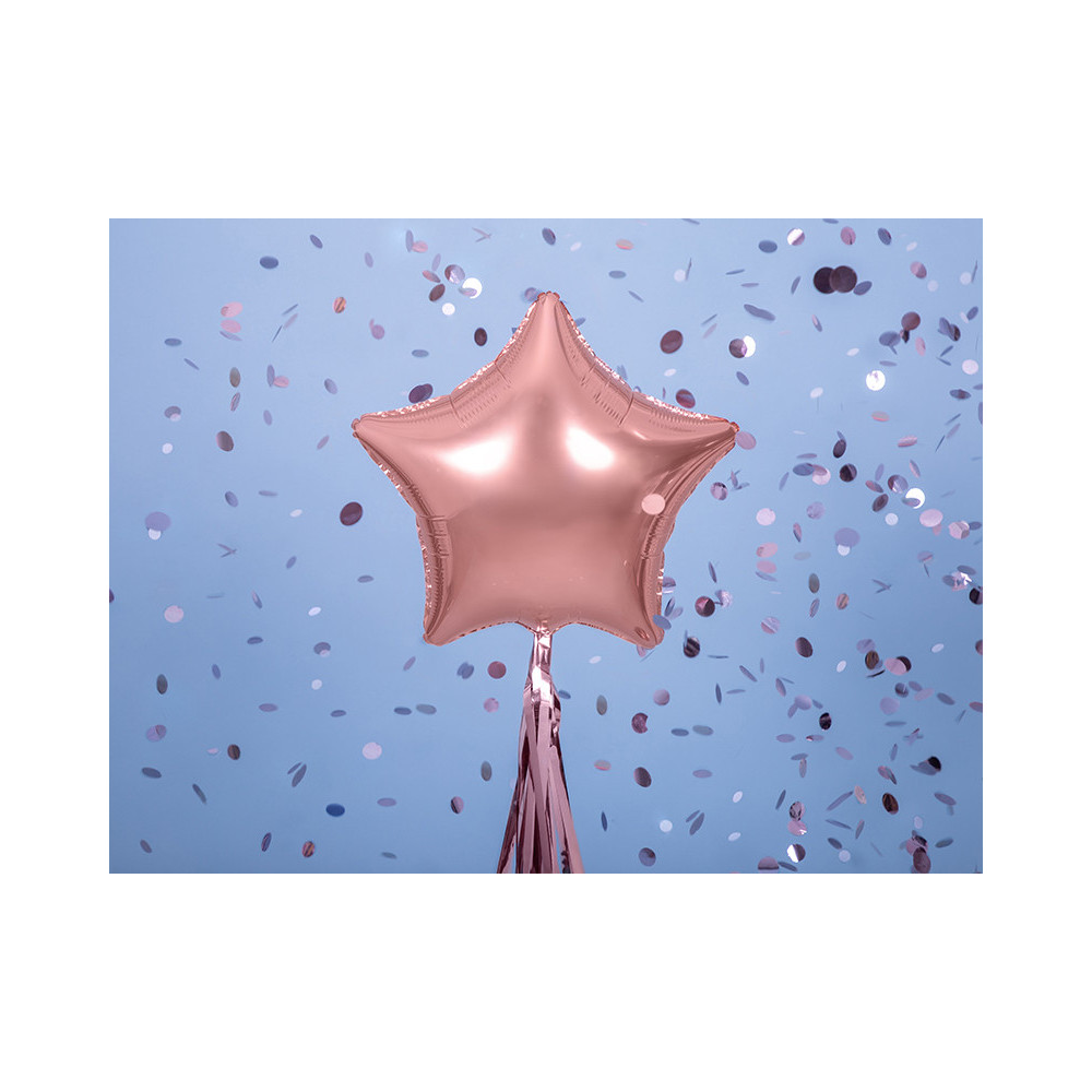 Balon foliowy Gwiazdka - różowe złoto, 42 cm