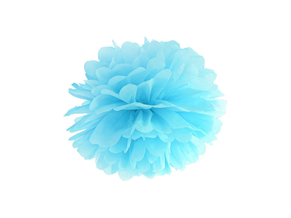 Tissue paper pompom - blue, 25 cm