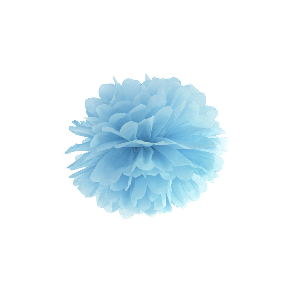 Pompon bibułowy - jasnoniebieski, 25 cm
