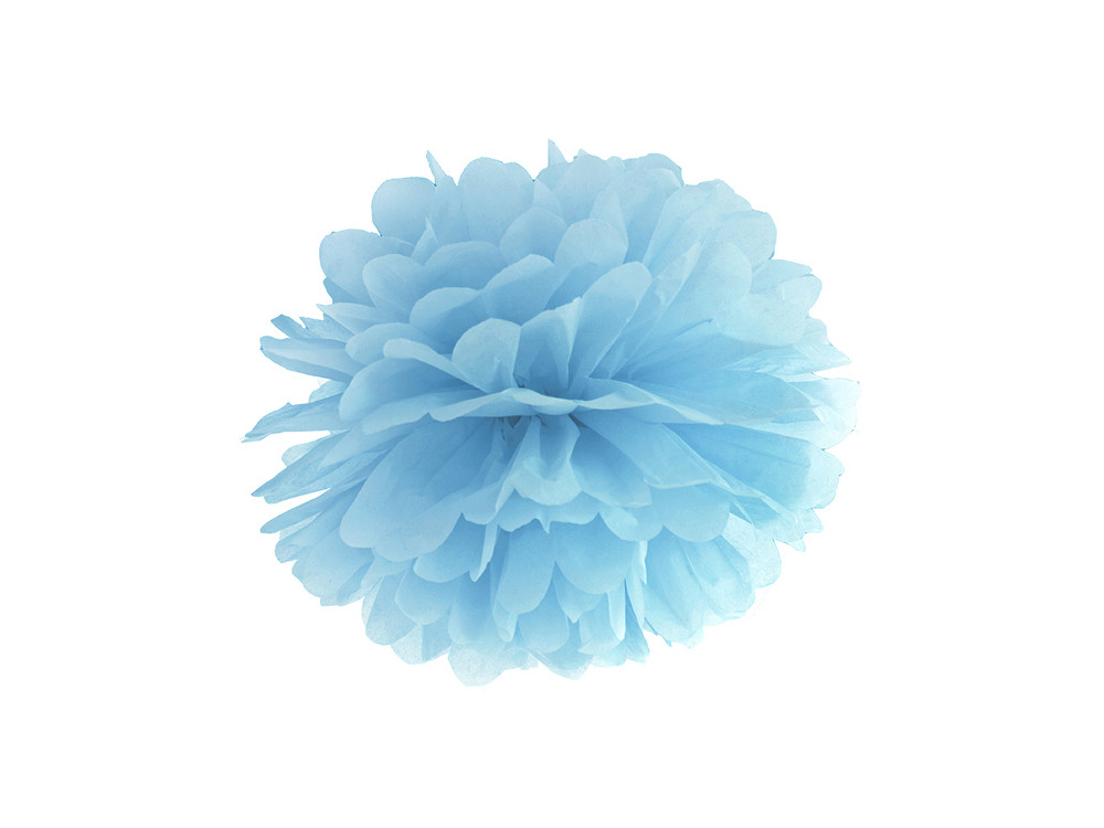 Tissue paper pompom - light blue, 25 cm