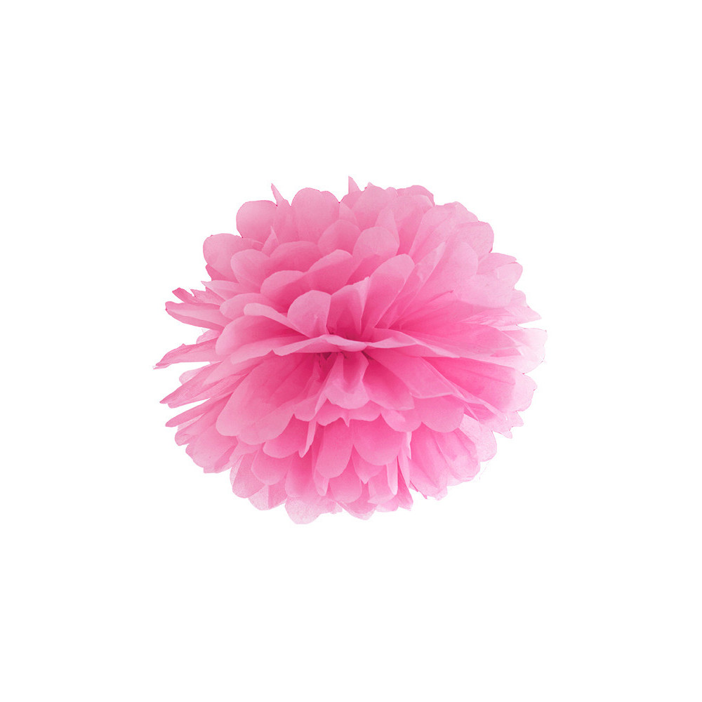 Pompon bibułowy - różowy, 25 cm