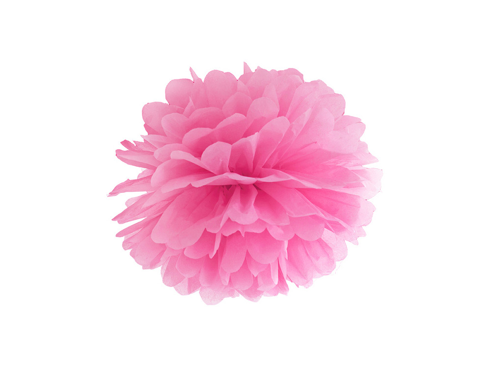Pompon bibułowy - różowy, 25 cm