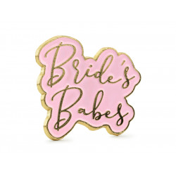 Bride's Babes enamel pin - pink and gold, 3,5 x 2 cm