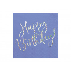 Happy Birthday napkins - navy blue, 20 pcs.