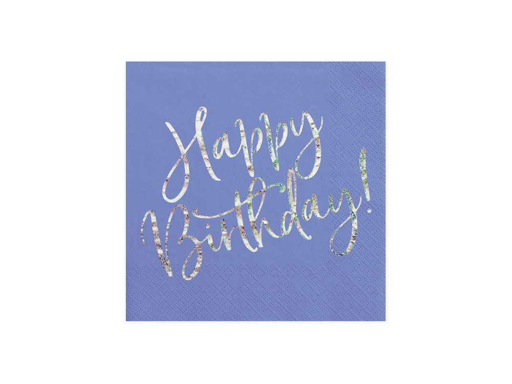 Happy Birthday napkins - navy blue, 20 pcs.