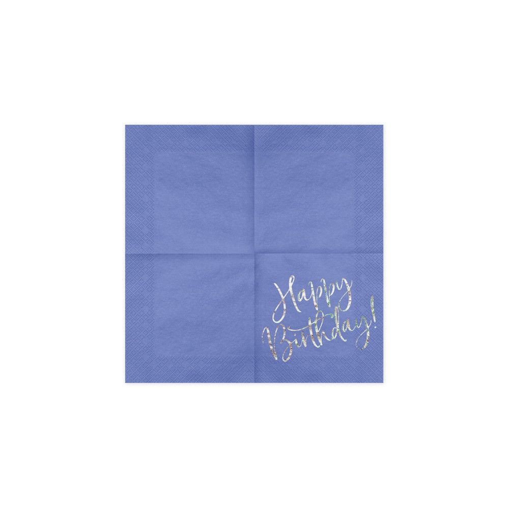 Happy Birthday napkins - navy blue, 20 pcs.