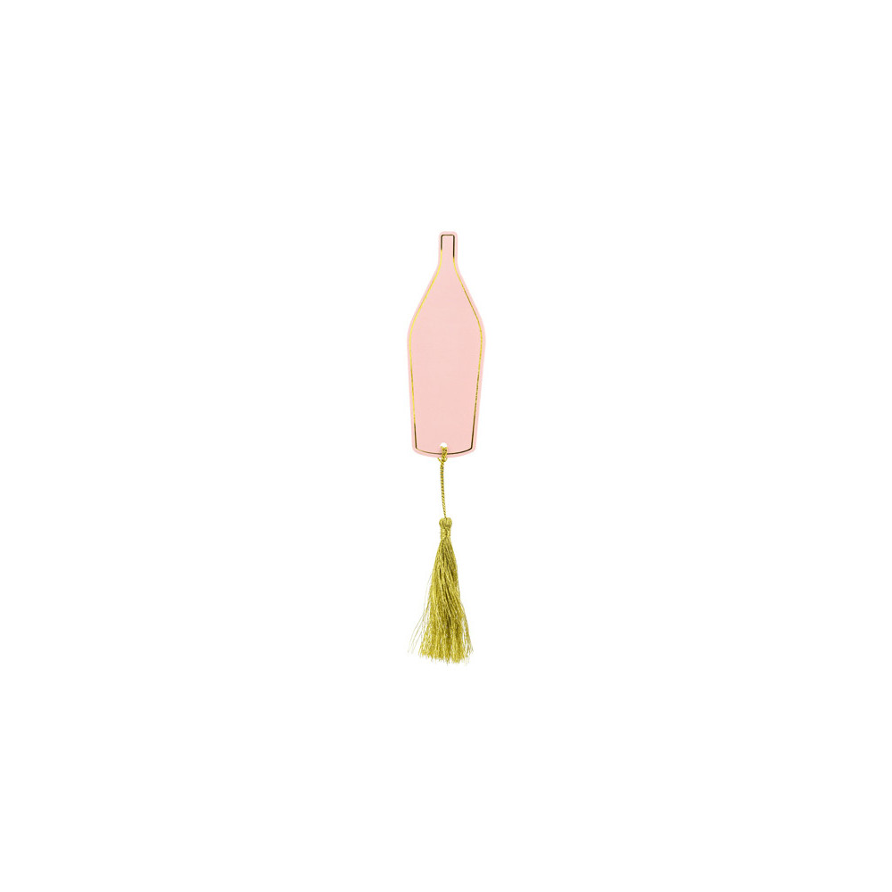 Place cards Bottles - pink and gold, 6 pcs.
