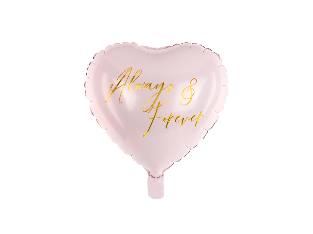 Foil Heart balloon Always & Forever - light pink, 45 cm
