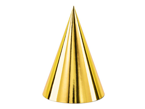 Party hats - gold, 6 pcs.