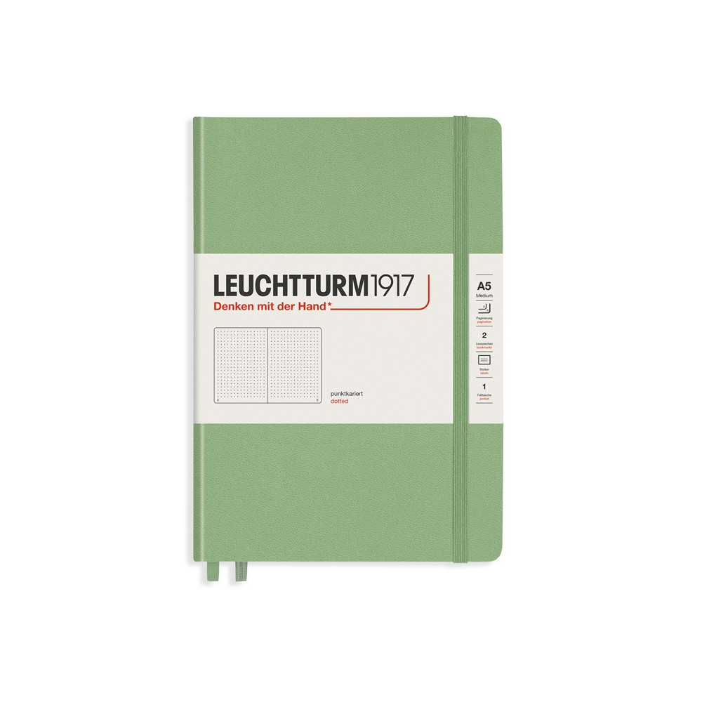 Notatnik Muted Colours A5 - Leuchtturm1917 - w kropki, bladozielony, 80 g/m2