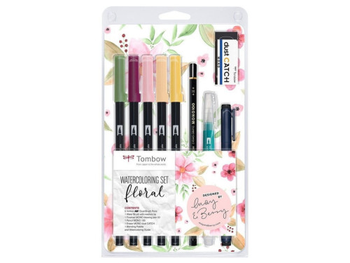 Dual Brush Pen Watercolor Set - Tombow - Floral, 11 pcs.