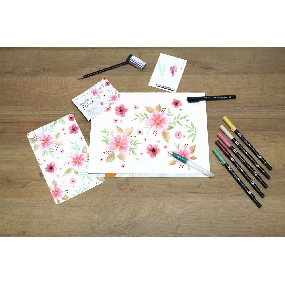 Dual Brush Pen Watercolor Set - Tombow - Floral, 11 pcs.