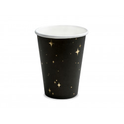 Paper cups - black, 260 ml, 6 pcs.