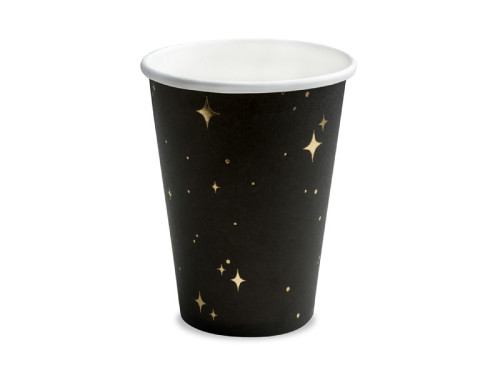 Paper cups - black, 260 ml, 6 pcs.