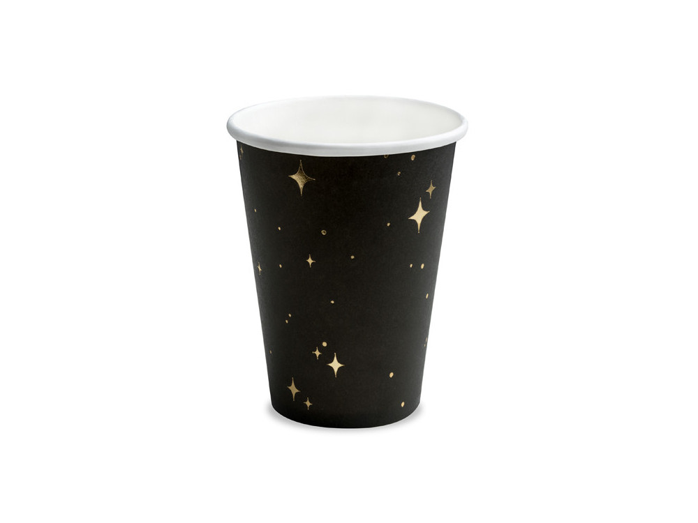 Paper cups - black, 260 ml, 6 pcs.