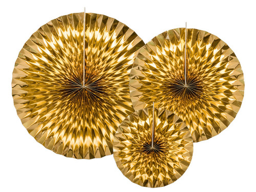 Decorative rosettes - gold, 3 pcs.