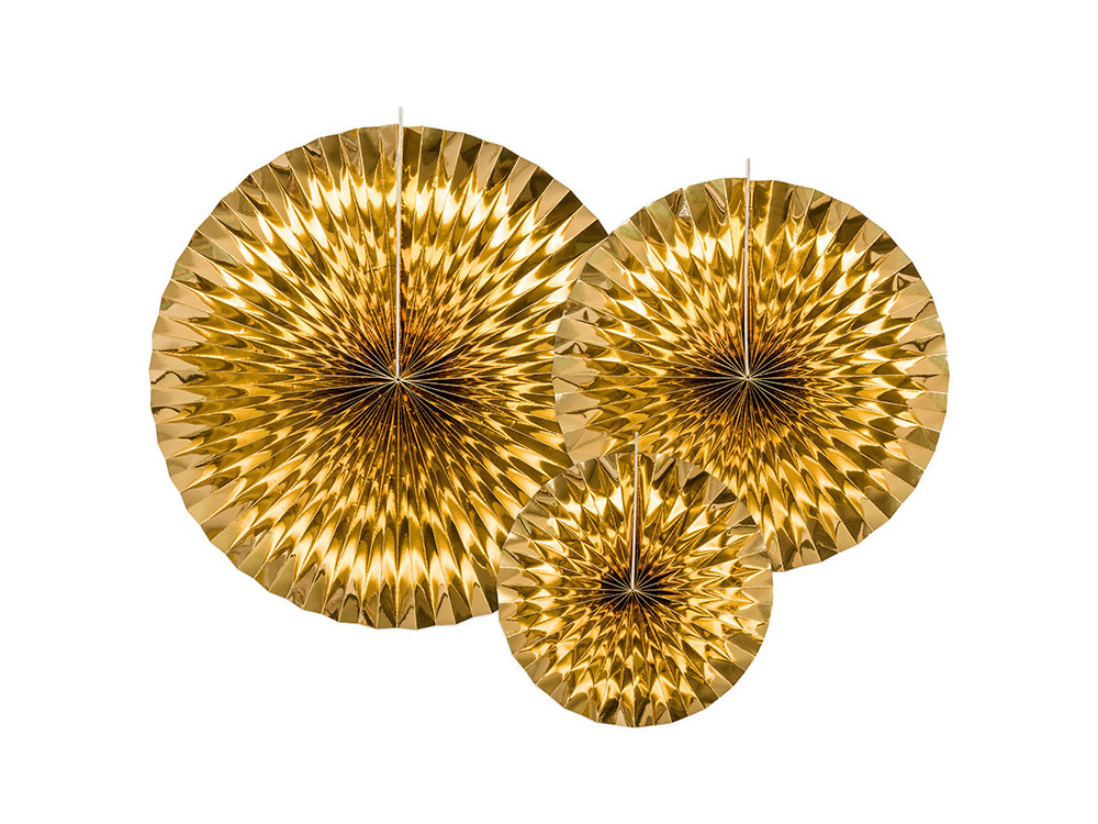 Decorative rosettes - gold, 3 pcs.