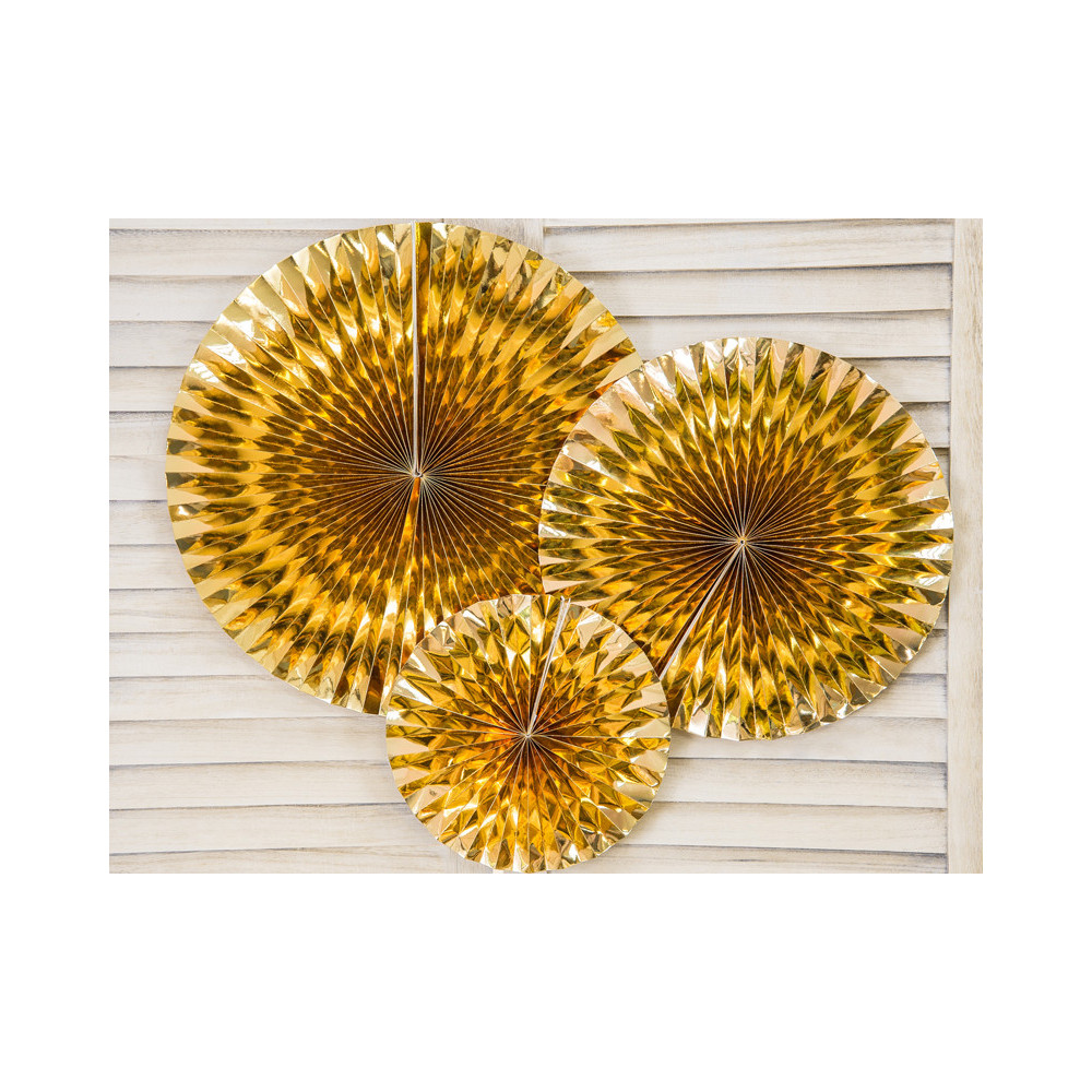 Decorative rosettes - gold, 3 pcs.