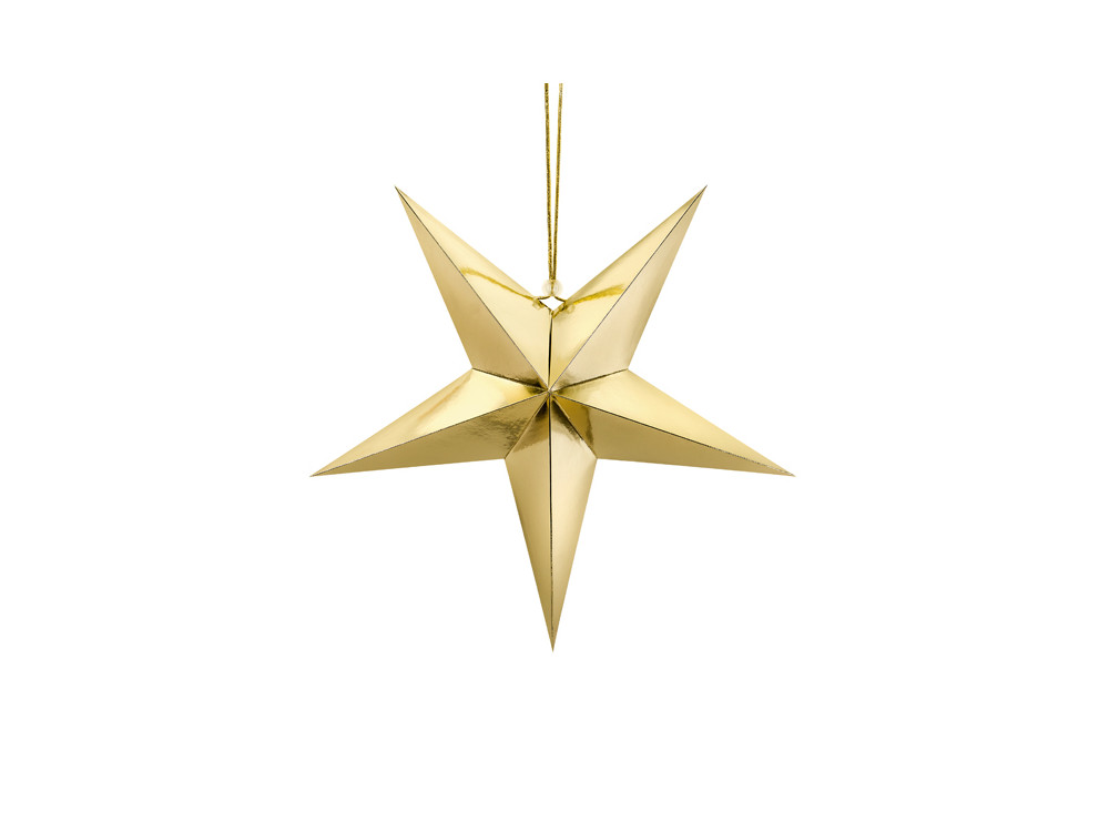 Gwiazda dekoracyjna, papierowa - złota, 45 cm