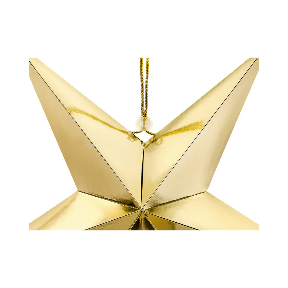 Gwiazda dekoracyjna, papierowa - złota, 45 cm